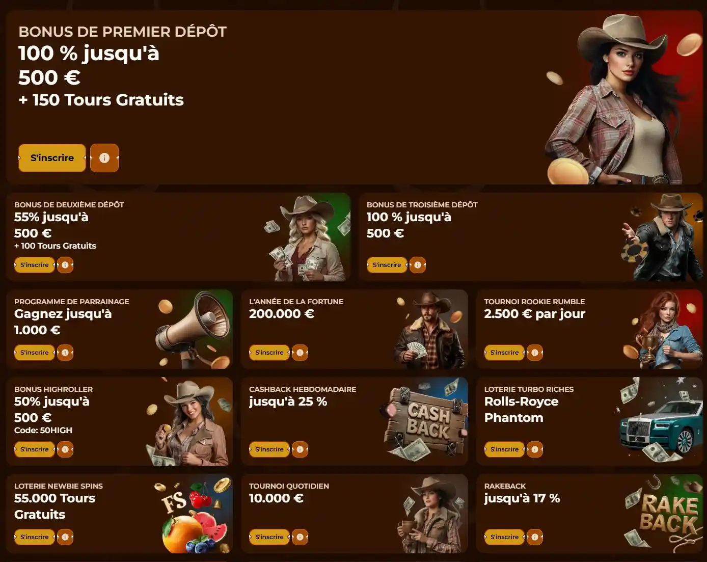 Rodeoslot Casino Bonus et Promotions